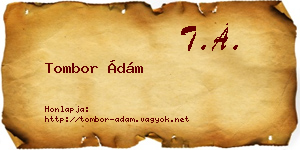 Tombor Ádám névjegykártya